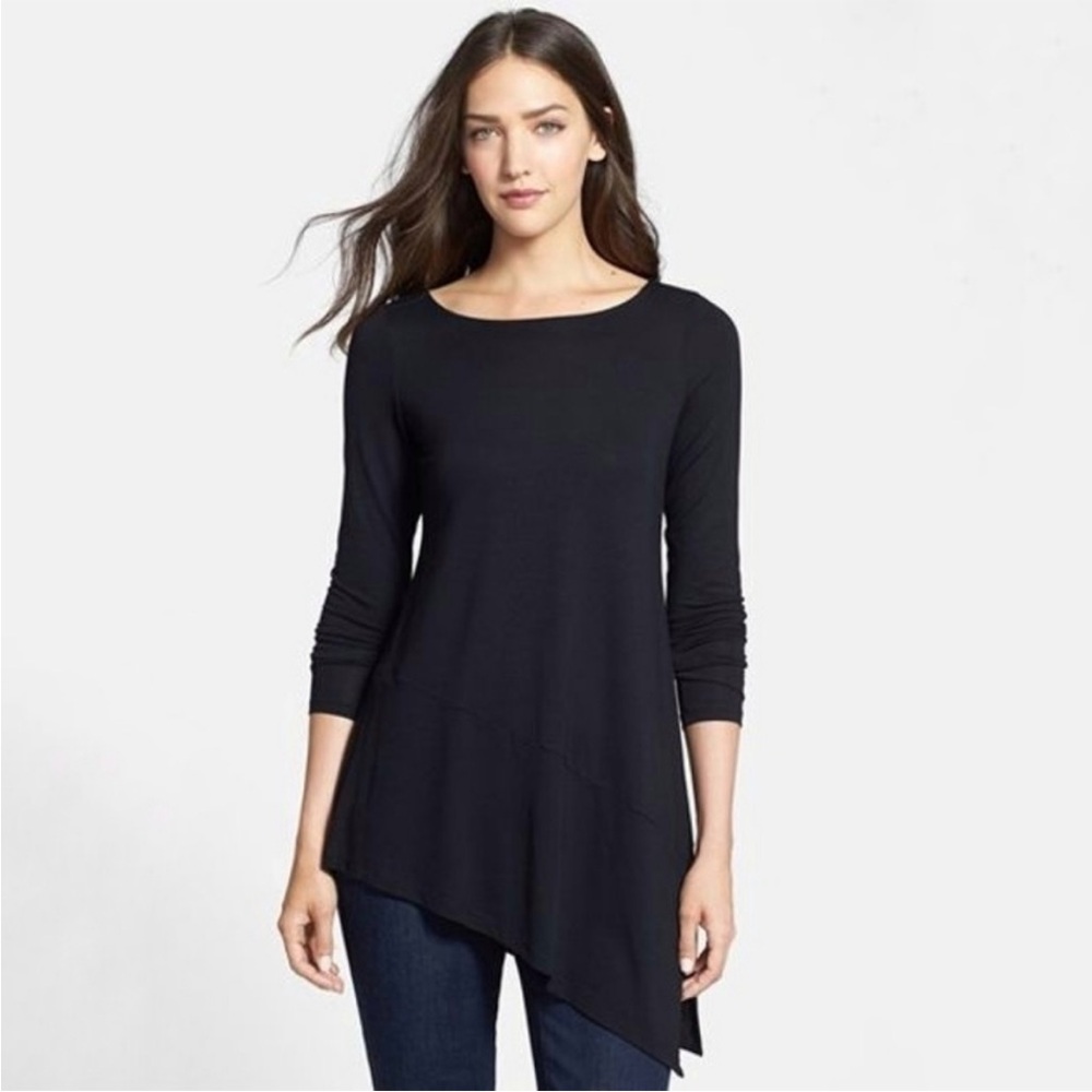 Eileen Fisher Midnight Asymmetrical top S